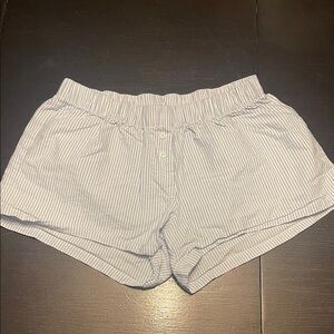 Brandy Melville High Waist White Pinstripe Shorts